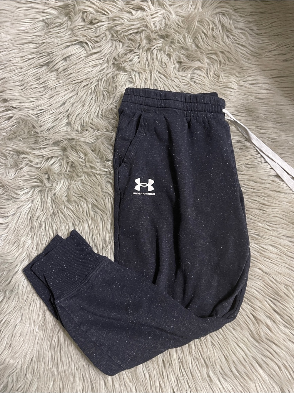 Under Armour Navy Speckled Joggers with White Logo